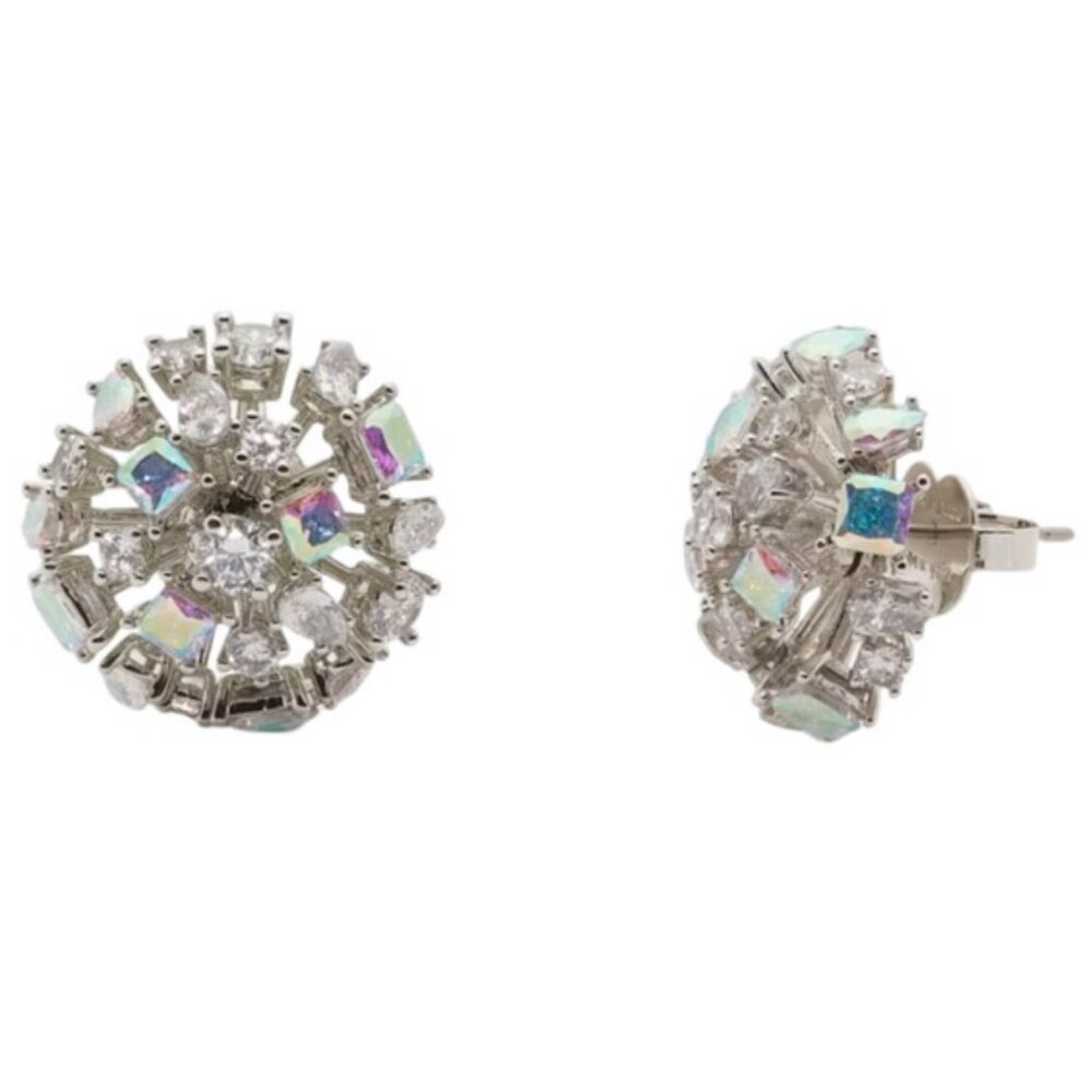 Kate Spade • Beaming Bright Crystal Stud Earrings • Silver • Clear • Elegant